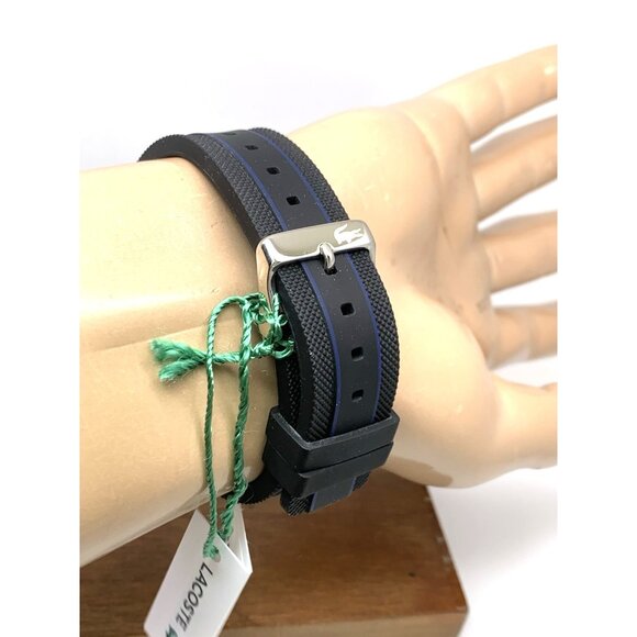 Lacoste Men's Watch 2011361 Quartz Chronograph Blue Dial Black Rubber Strap 43mm - Picture 9 of 13